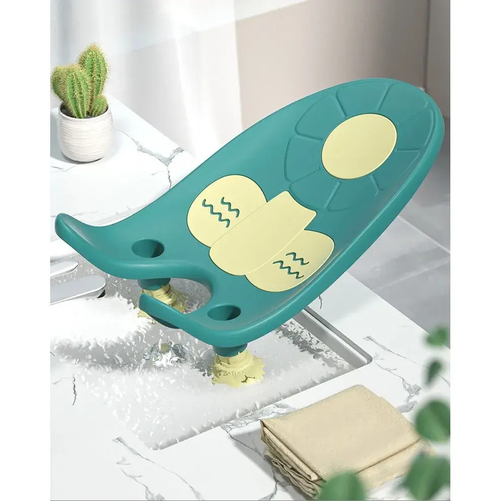 Suport de Baie Bebelusi, 0-12 luni, Montare pe Chiuveta/Lavoar/Cada, Ventuze Antiderapante cu Intaltime Reglabila, 50 x 24 x 12.5 cm, Verde (5)