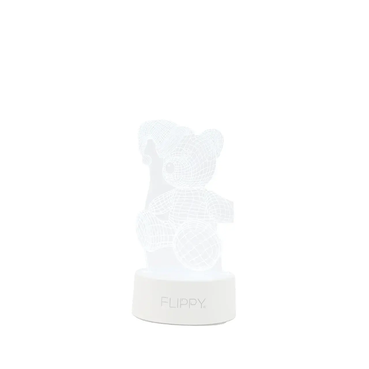 Lampa LED decorativa, 3D, Urs cu palarie, cu telecomanda, doua moduri de alimentare USB si baterii, 20 cm inaltime, din material acril si lumina multicolora, alb (2)