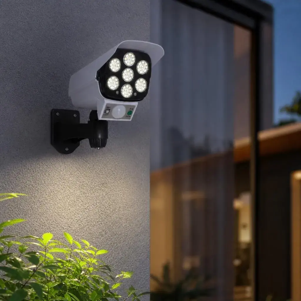 Lampa Solara, Model Imitatie Camera de Supraveghere, Alimentare Solara, Iluminare pentru Exterior, pentru Gradina, Curte si Terasa (2)