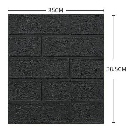 Set 10 Placi Tapet 3D, 35 x 38 cm, 3 mm, 1.33 mp, Negru (3)