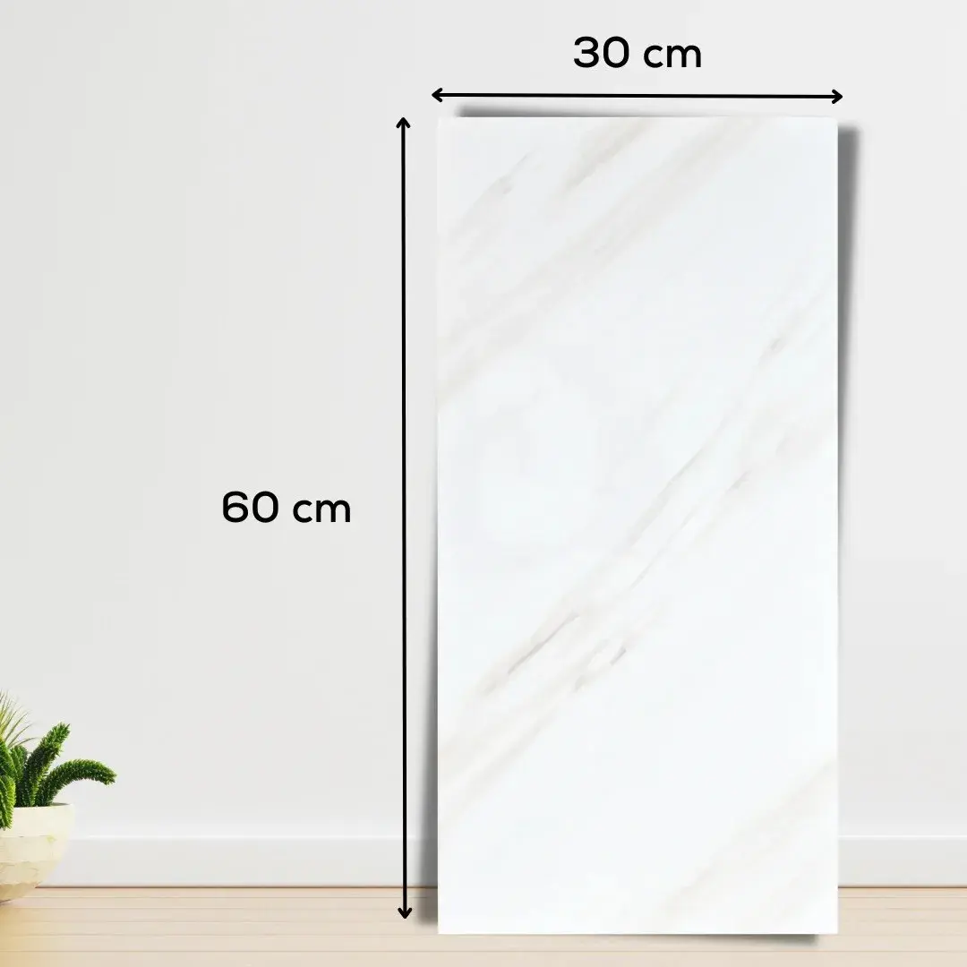 Set 10 Placi Tapet, 60 x 30 cm, Grosime 1.5 mm, din PVC, Model Imitatie de Marmura, Suprafata acoperita 1.8 mp, Galben (4)