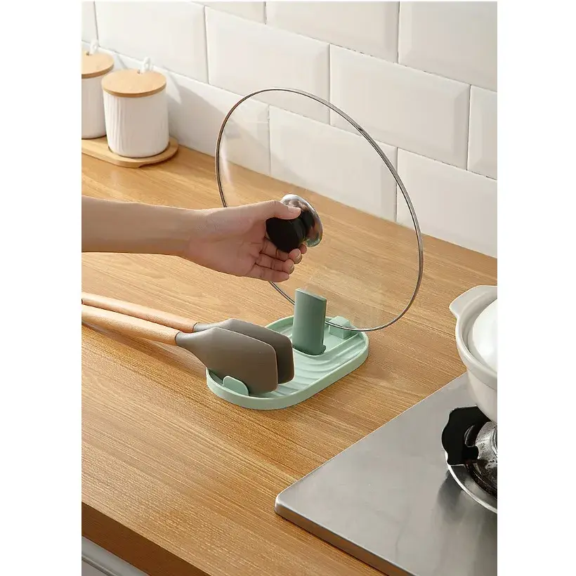 Suport Pliabil, pentru Capace, Linguri, Multifunctional, Plasare pe Blatul de Bucatarie, 11.5 x 18 x 2.2 cm, Albastru inchis (4)